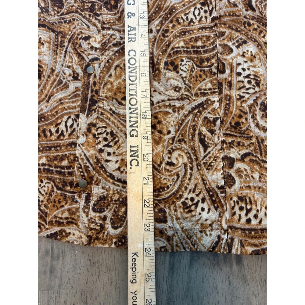Chicos Additions Brown Paisley Full Zip Mock Neck Jacket Women Size 1 Medium